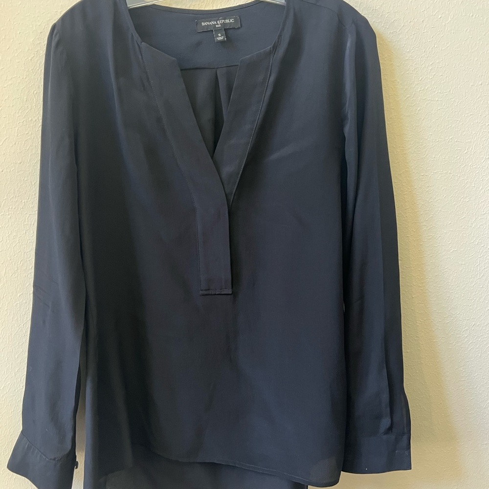Banana Republic Black Silk Tunic